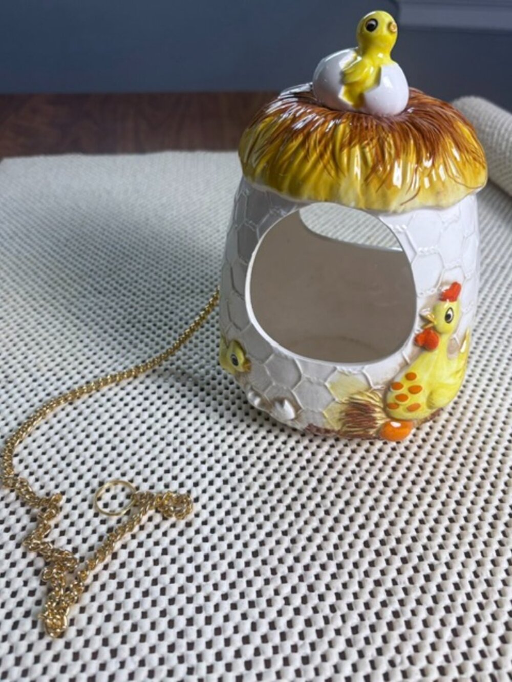 Vintage 1976 Chicken/Chick Ceramic Hanging planter by Sears Roebuck & Co
